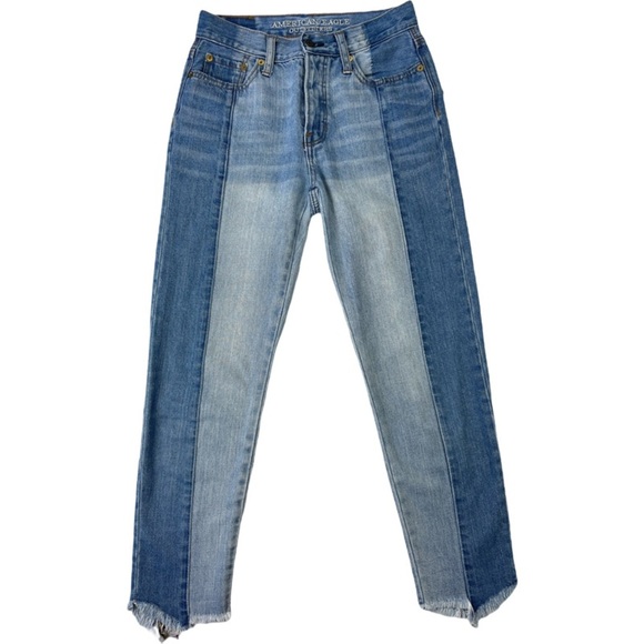American Eagle Vintage High Rise Tapered Leg Medium Wash Jeans Women’s Size 0 R - Picture 1 of 10